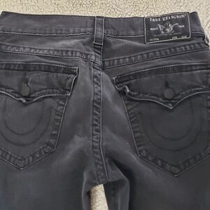 TRUE RELIGION Ricky Relaxed Straight Jeans in Black | 32